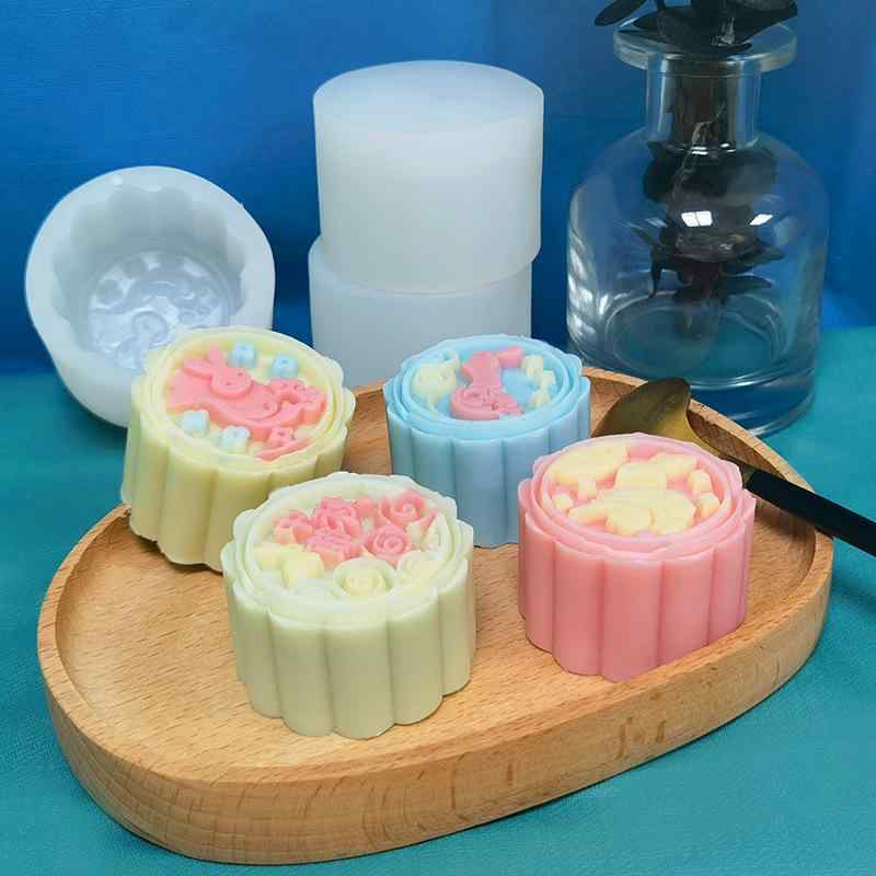 月餅型 月うさぎ シリコン かわいい DIY 氷皮月餅 緑豆糕 手作り お菓子作り 型抜き 耐熱 耐冷 製菓道..