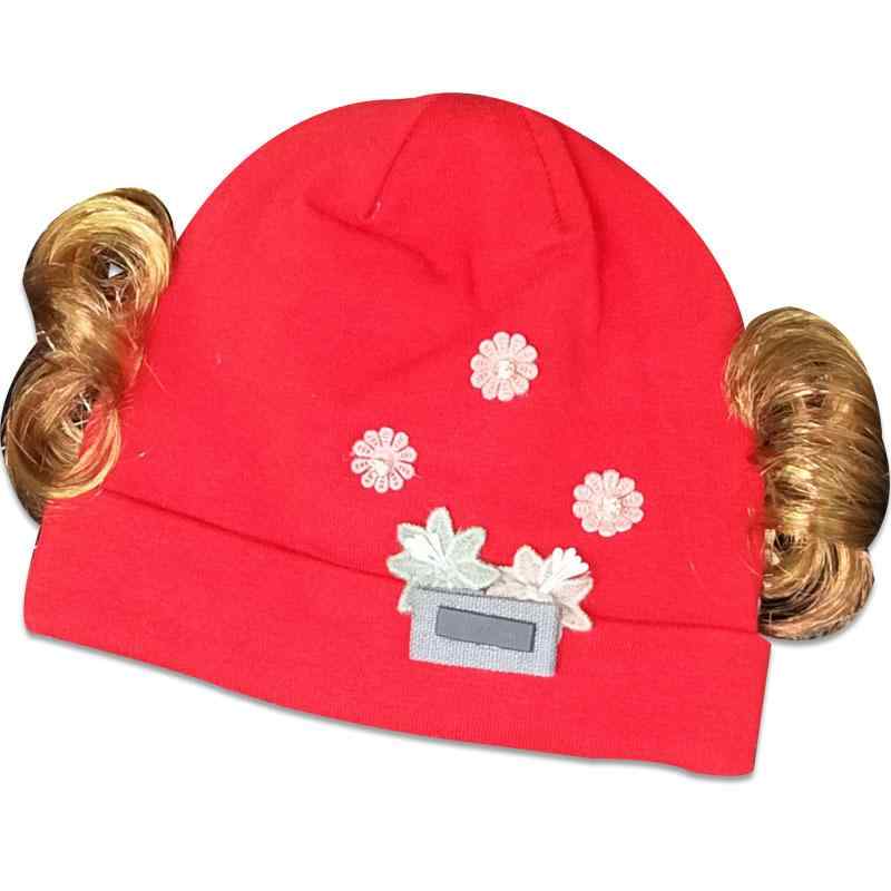 ニット帽 ベビー 女の子 赤ちゃん ウィッグ付き かつら ショートカール プリンセス風 綿 コットン 春秋..