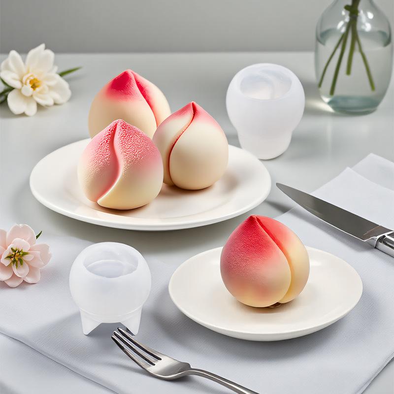 シリコンモールド 桃 祝い桃 立体 かわいい フレンチ ムースケーキ アイスクリーム プリン ミルクプリン 冷菓 ケーキ型 デコレーション お菓子作り 手作り