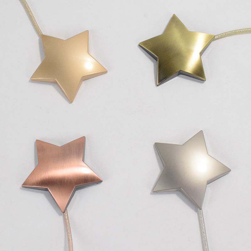 カーテンタッセル マグネット式 星形 合金製 簡単取り付け カーテンホルダー おしゃれなモダンデザイン..