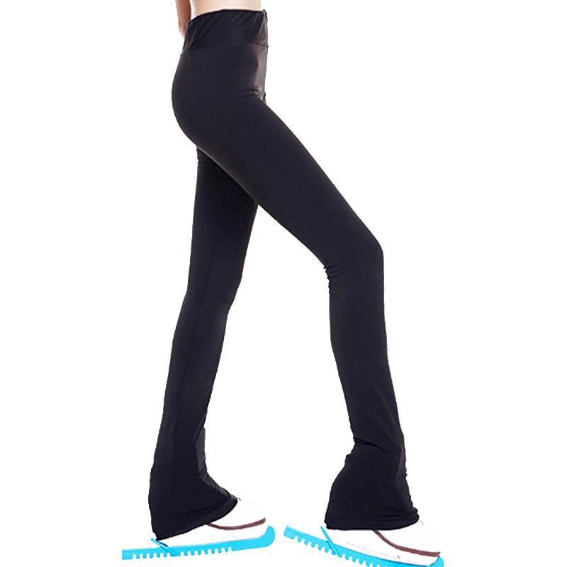 パンツ キッズ フィギュアスケート トレーニング 練習用 高弾性 ストレッチ 伸縮性 裏起毛 防寒 保温 子供用 カラーライン ボトムス