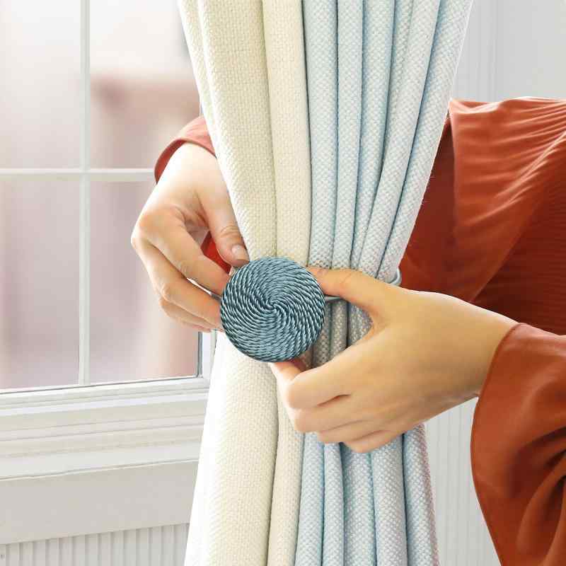 カーテンタッセル マグネット式 取り付け簡単 強力磁石 ワイヤー入り 中国風 古典 上品 シンプル おし..