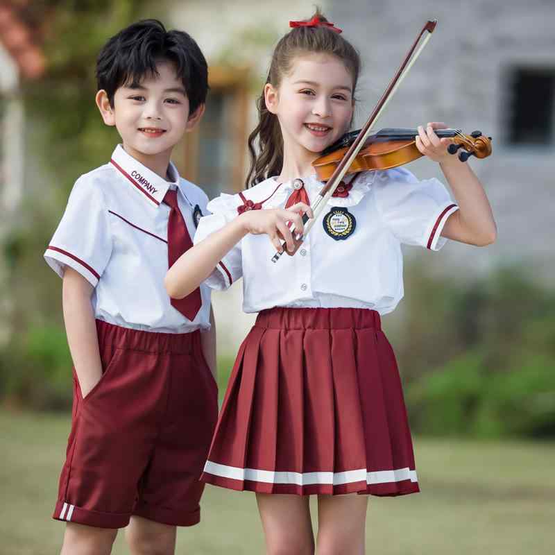 シャツ パンツ セットアップ 子供服 キッズ 男女兼用 ソフトな肌触り 半袖 幼稚園 園児 小学生 スクール制服 英国風 学院風 夏 フォーマル 卒業式 発表会 記念写真用 コットン