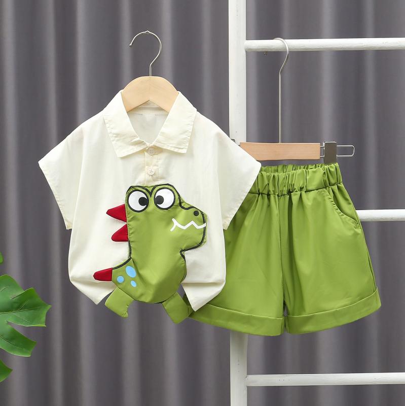 セットアップ ベビー 男の子 春夏 薄手 やわらか コットン 半袖 Tシャツ ショートパンツ 2点セット ル..