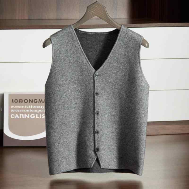 樂天商城 - ニットベスト メンズ 男性用 空気層 カシミヤ 厚手 暖かい Vネック 前開き ノースリーブ ビジネス カジュアル フォーマル 通勤 インナー 重ね着 スリムフィット 秋冬 高級感 シンプル 上品 無地