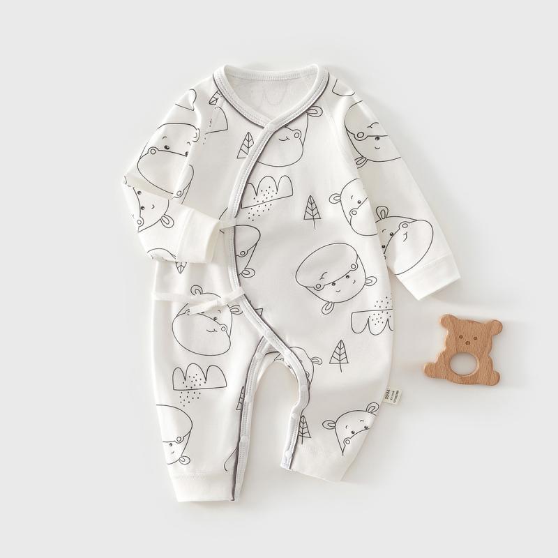 ・安全基準: A類・主な素材: 綿100%・縫製仕様: フラットシーム・対象シーズン: オールシーズン・対象年齢: 新生児（0～1歳）・対象身長: ～80cm・性別: ユニセックス・袖丈: 長袖・生地の厚さ: 普通・開閉タイプ: 合わせひも...