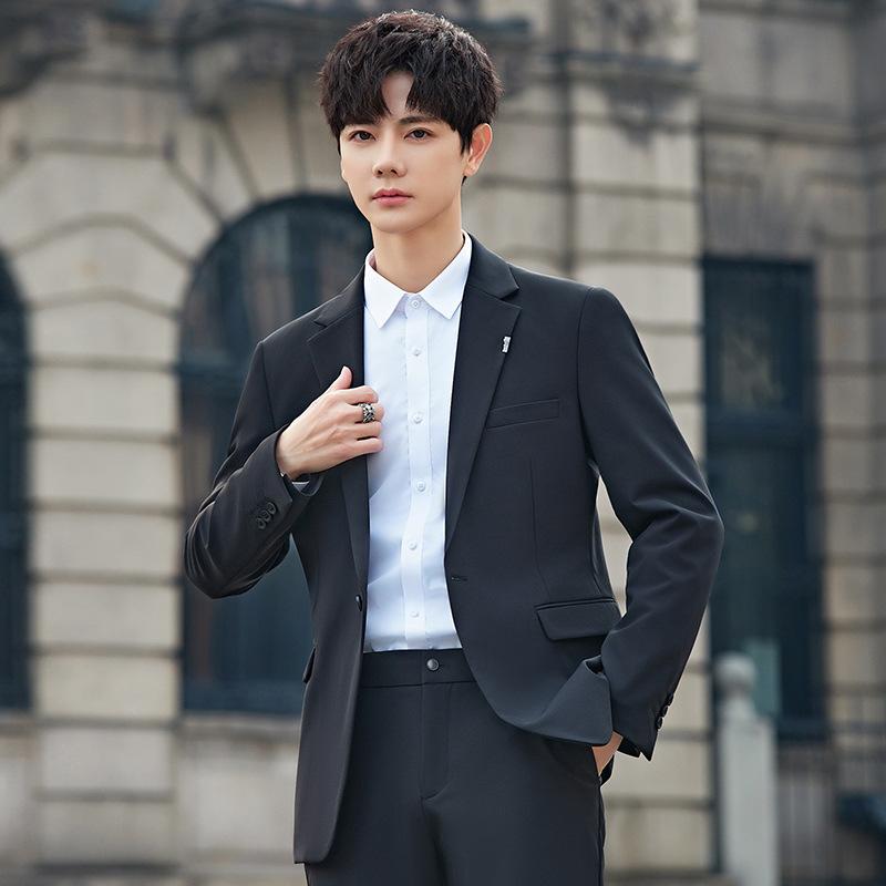 セットアップ メンズ 形態安定 イージーケア 高級感 韓国ファッション スリムフィット ビジネス カジュアル 通勤 オフィス ジャケット ..