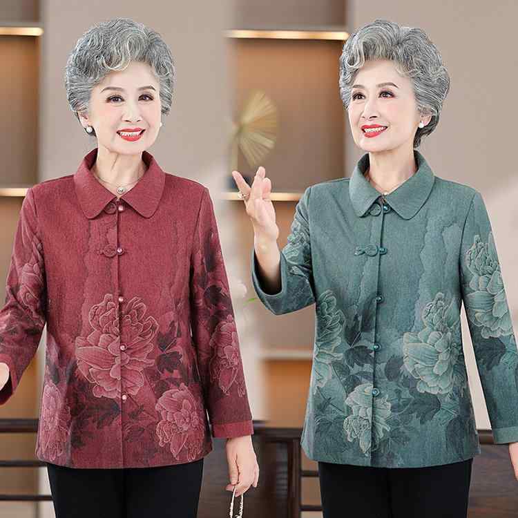 シャツ レディース ミセス 婦人 シニア向け 長袖 花柄 薄手 羽織り ライトアウター 春秋 コットン混紡 ..