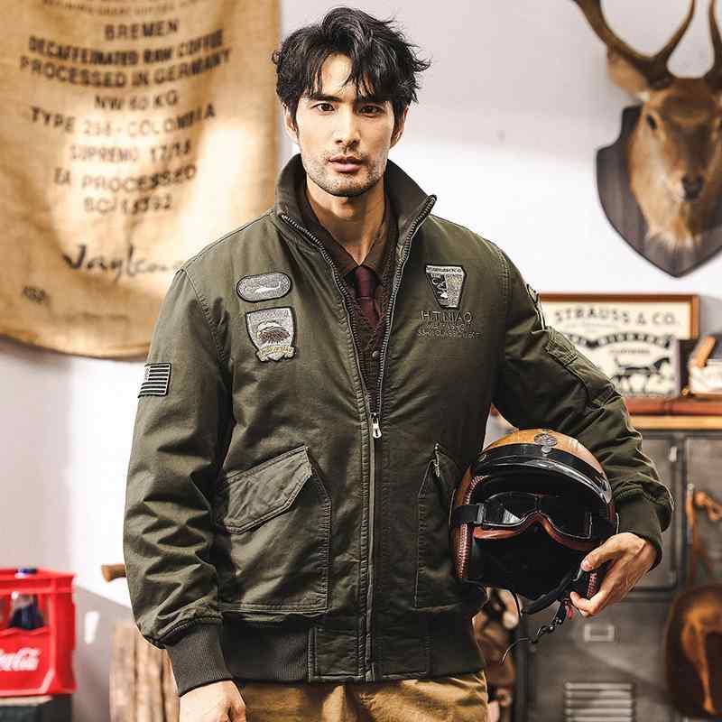 ジャケット メンズ 秋冬 中綿 裏起毛 コットン ラビットファー 立襟 ジップアップ ゆったり ミリタリー タクティカル ワークウェア アメリカンレトロ アウトドア スポーツ パッチポケット リブ袖