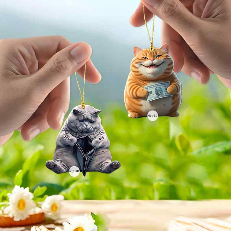 キーホルダー 招き猫 アクリル製 2D平面 かわいい レトロ 虹色 バッグチャーム 車内アクセサリー 卓上飾り 縁起物 小物 おしゃれ ユニーク(x2)
