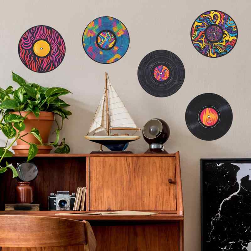 ウォールステッカー 賃貸OK 貼ってはがせる 自己粘着 レコード盤 フェイクウィンドウ おしゃれ 個性的 ..