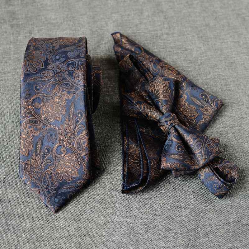 ネクタイ メンズ ジャカード織り レトロ柄 高級感 ポリエステル製 結婚式 ビジネス フォーマル カジュアル ブライダル 通勤用 蝶ネクタイ ポケットチーフ セット 男性用 アクセサリー 小物