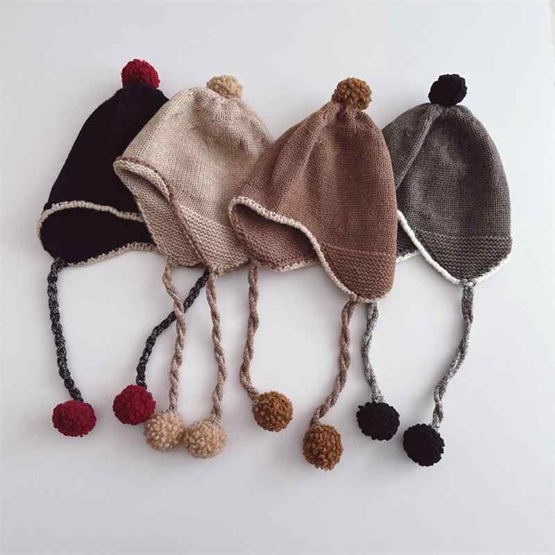 ニット帽 キッズ 子供 ベビー 男の子 女の子 保温 防寒 あったか 耳当て ポンポン ふわふわ かわいい ..