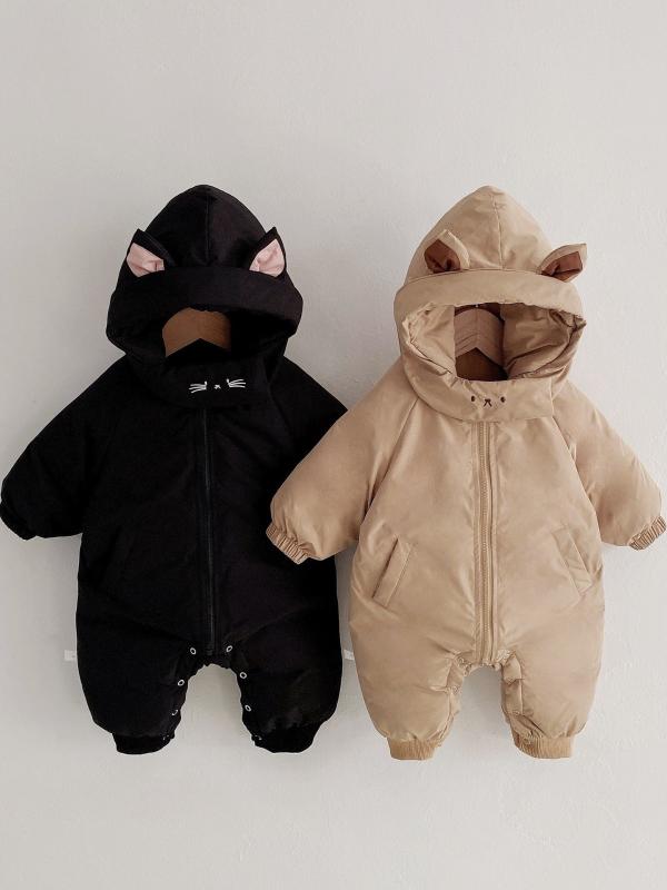 ・カテゴリ: ロンパース、カバーオール・スタイル: 韓国風・主な素材: ポリエステル100%・性別: ユニセックス・対象年齢: 1〜3歳・袖丈: 長袖・フード: なし・厚さ: 厚手・開閉部: ジッパー・カラー展開: カーキ、ブラック・対応身長: 66cm、73cm、80cm、90cm、100cm