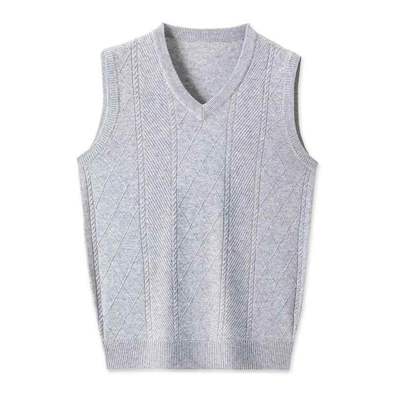 ニットベスト メンズ 男性用 Vネック プルオーバー 薄手 ビジネス 紳士 カジュアル オフィス 通勤 通年 イージーケア シワになりにくい トップス 韓国ファッション