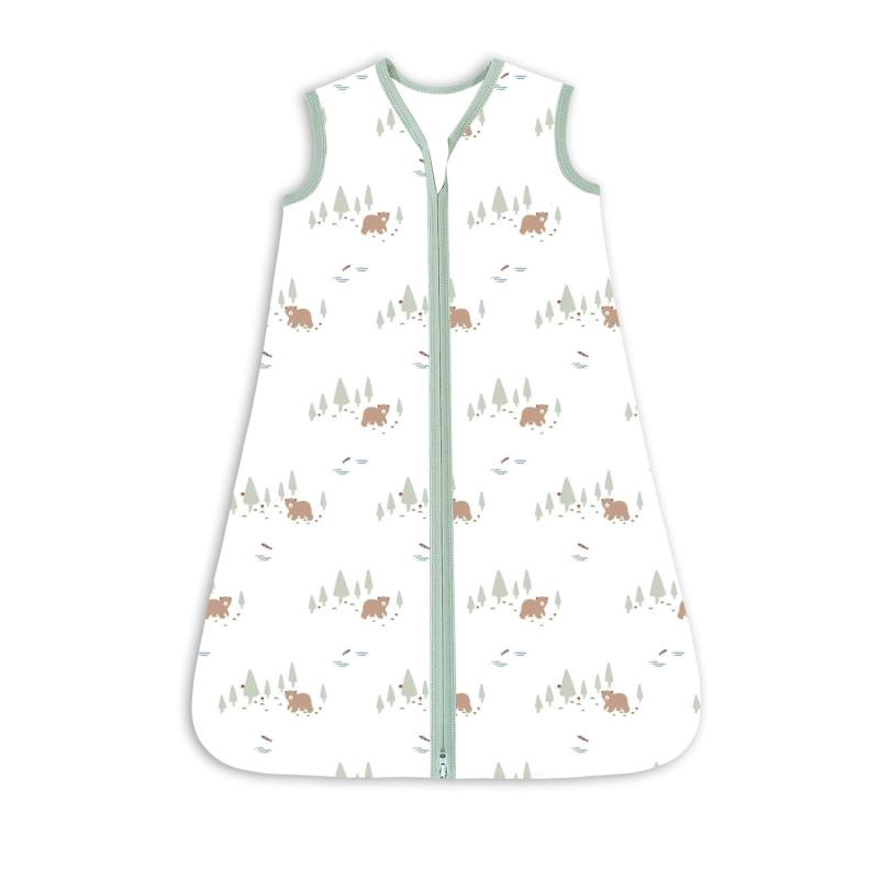 ベビー スリーパー 新生児 乳幼児 寝冷え防止 抗菌 防臭 吸湿速乾 綿100% ベスト型 一体型 春夏 薄手 アニマル柄 Aクラス TOG 0.5 0歳 1歳 2歳対応