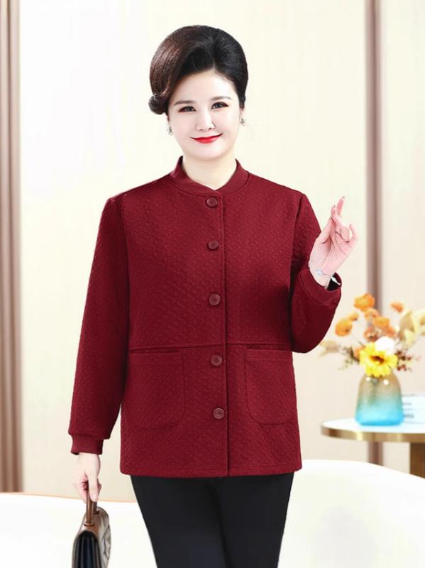 ジャケット レディース ミセス 大きいサイズ 体型カバー ゆったりシルエット 春秋 無地 ポケット付き ..