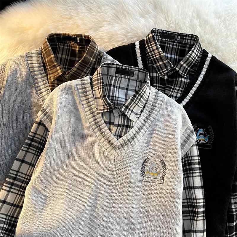 ニットベスト メンズ Vネック 秋冬 ゆったり オーバーサイズ 厚手 高級感 韓国風 プルオーバー セーターベスト ノースリーブ カジュアル 普段使い