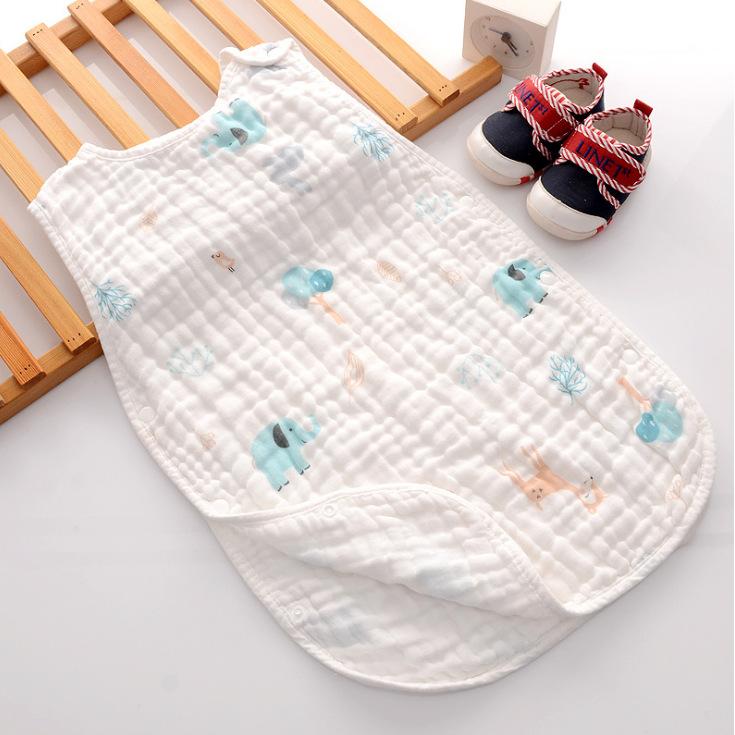 スリーパー ベビー 子供用 ベスト型 足つき 寝冷え防止 ガーゼ 純綿 薄手 吸湿性 通気性 肌に優しい オールシーズン 春夏 冷房対策 男の子 女の子 部屋着