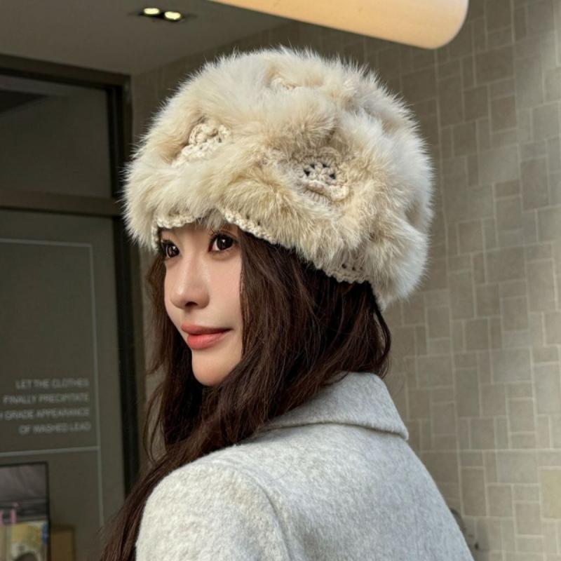ニット帽 レディース 女性用 秋冬 ラビットファー 防寒 防風 暖かい 韓国スタイル おしゃれ かわいい ..