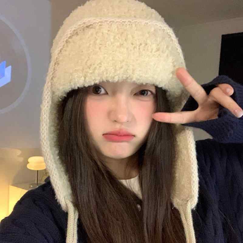 帽子 レディース 女性用 暖かい 防寒 厚手 裏起毛 耳当て 秋冬 冬用 バラクラバ ニット帽 雷鋒帽 防寒帽 かわいい おしゃれ 小顔効果 日韓風 韓国ファッション オフホワイト ピンク ブルー コーヒー