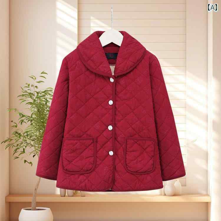 ・カラー展開: レッド、オフホワイト、オレンジ、ピーチピンク、カーキグリーン・サイズ展開: XL、2XL、3XL、4XL、5XL・主な素材: 綿ポリエステル・スタイル: エレガントカジュアル、シンプル、コンフォートカジュアル・デザイン: ポケット・前立て: シングルブレスト・厚さ: 厚手・ネックライン: 襟付き・着丈: 普通丈・詰め物: ダウンコットン