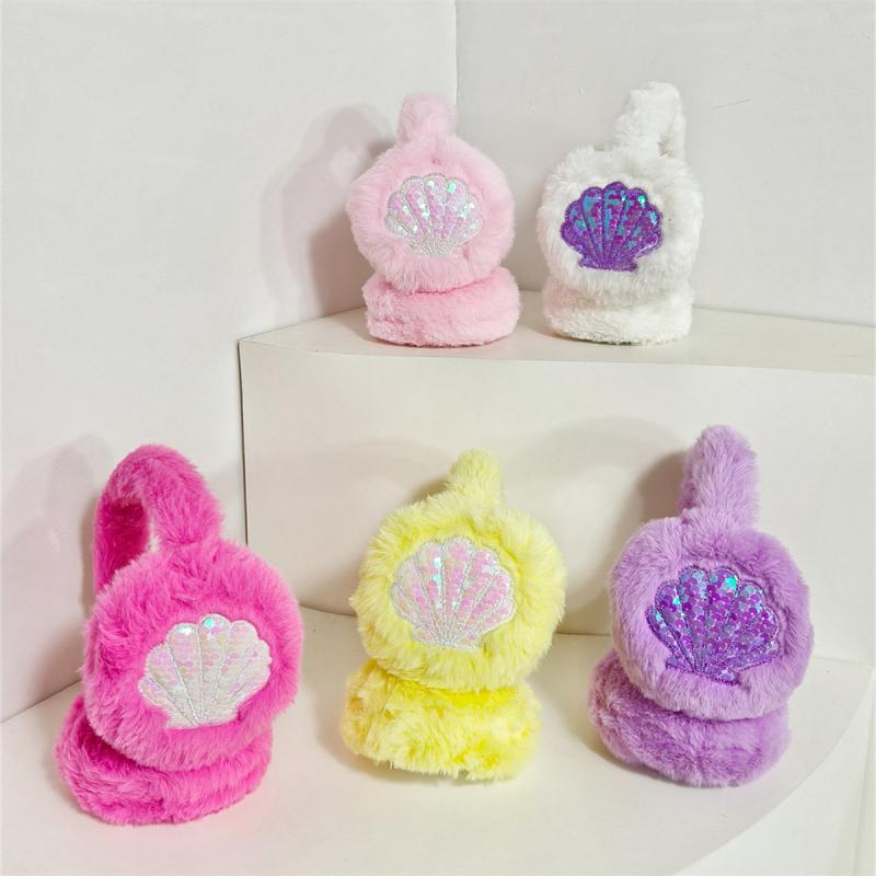 イヤーマフ キッズ 女の子 折りたたみ式 防寒 保温 ふわふわ ボア キャラクター かわいい スパンコール..