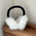 イヤーマフ レディース 防寒 防風 保温 もこもこ ふわふわ あったか 折りたたみ式 コンパクト サイクリング 自転車 通学 通勤 冬用 無地 ポリエステル製 ...