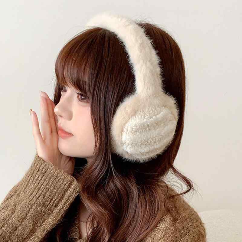 イヤーマフ メンズ レディース ユニセックス 折り畳み式 保温 防寒 厚手 もこもこ かわいい ストライプ..