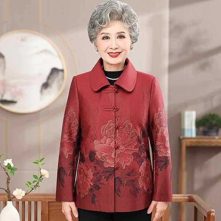 ジャケット レディース ママ ミセス シニア 中高年 祖母 春秋 ゆったり 体型カバー 花柄 総柄 おしゃれ エレガント 上品 ポケット付き 綿混素材 ライトアウター 羽織り 普段使い 通勤