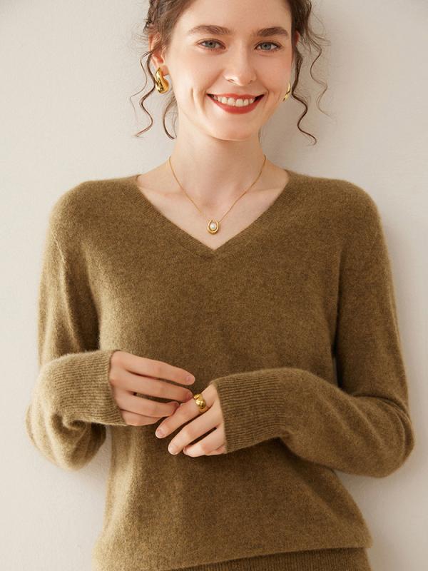 ニット レディース カシミヤ Vネッ�