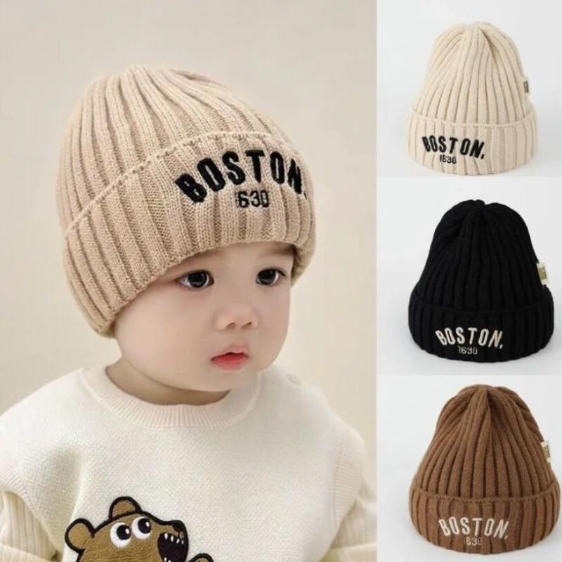 とんがりニット帽 キッズ ベビー 男の子 女の子 秋冬 防寒 防風 通気性 保温 韓国デザイン ロゴ アルフ..