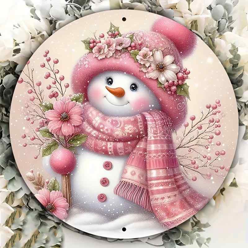 ウォールデコレーション 女の子 雪だるま アクリル製 かわいい 玄関 ドア 窓 壁 リビング インテリア 吊り下げサイン リース風(x2)