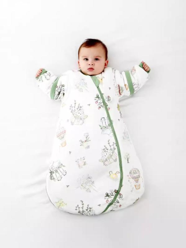 スリーパー ベビー 赤ちゃん 夜泣き防止 寝冷え防止 ぐっすり安眠 袖着脱可能 抗菌 防寒 秋冬 厚手 ロ..