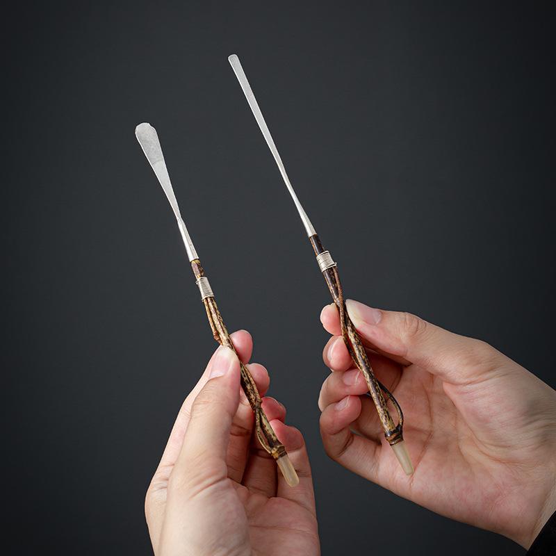 茶道具 新中式 モダン レトロデザイン 紫竹 純銀製 スターリングシルバー 職人手作り 高級感 精巧 茶葉..