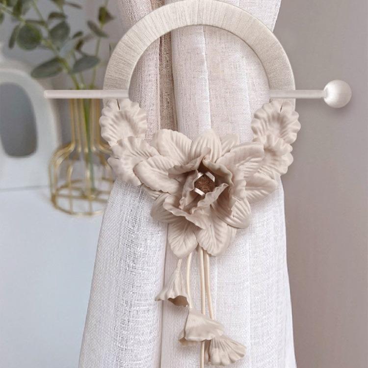 窓用カーテン タッセル マグネット式 パール 簪型 高級感 韓国風 リビング モダン シンプル カーテンホ..