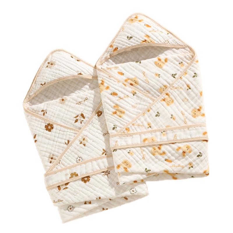 おくるみ ベビー 新生児 綿100% 6重ガーゼケット 吸湿速乾 通気性抜群 やわらか 約90x90cm 赤ちゃん 出産準備 出産祝い オールシーズン対応 くま柄 うさぎ柄