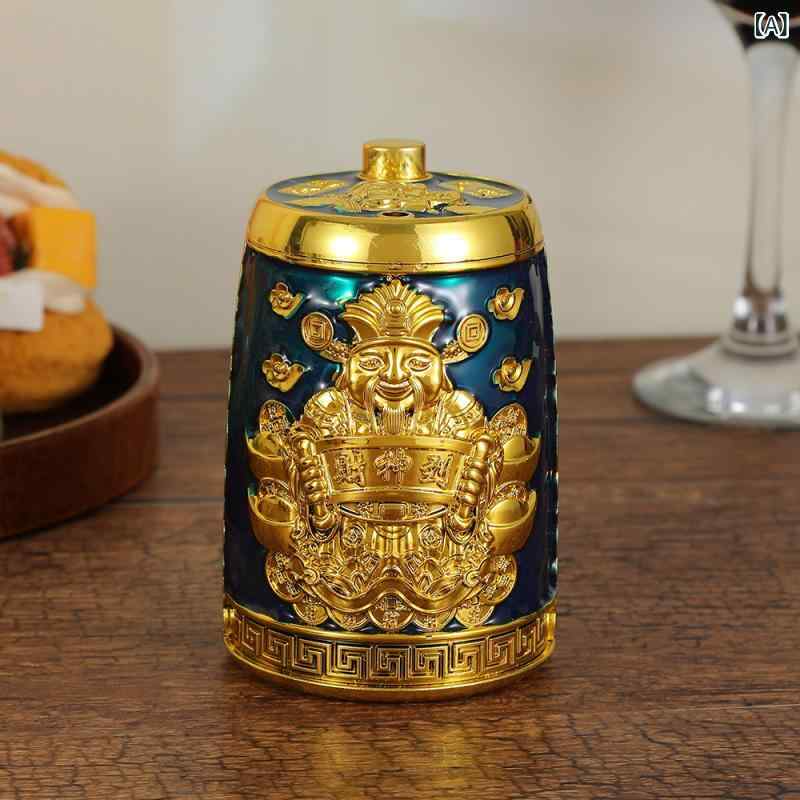 楊枝入れ プッシュ式 財神 新中国風 立体幾何学デザイン プラスチック製 インテリア雑貨 多色展開 おし..