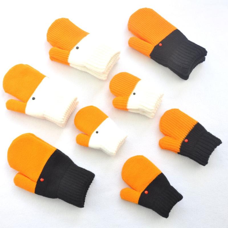 手袋 キッズ 幼児 1-3歳 幼稚園児 防寒 あったか 裏起毛 極厚 ニット フェイクカシミヤ 保温 ストレッチ かわいい ユニーク スワンデザイン 通園 冬物(4)