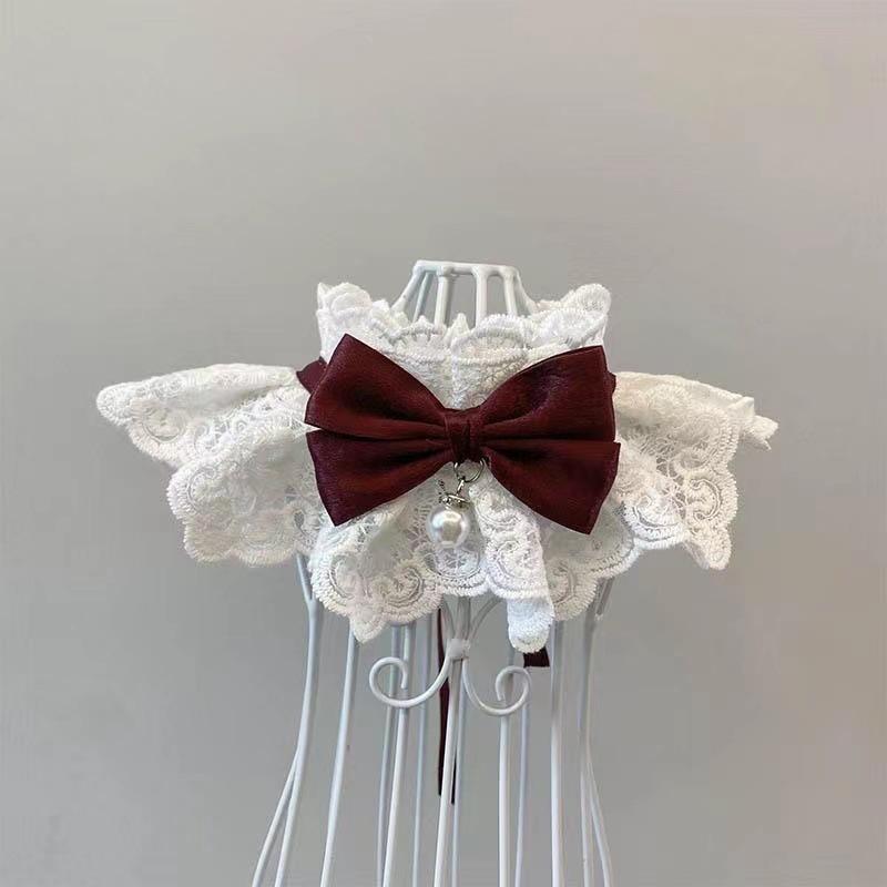 ペット用首輪 スタイ 犬 猫用 春秋 鈴付き リボン 蝶ネクタイ レース かわいい おしゃれ よだれかけ パ..