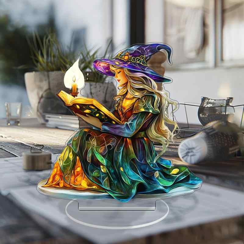 置物 ハロウィン ダークテイスト ゴシック風 カラス ガール 2D アクリル オブジェ 飾り ユニーク おしゃれ インテリア 卓上飾り パーティー イベント 欧米風