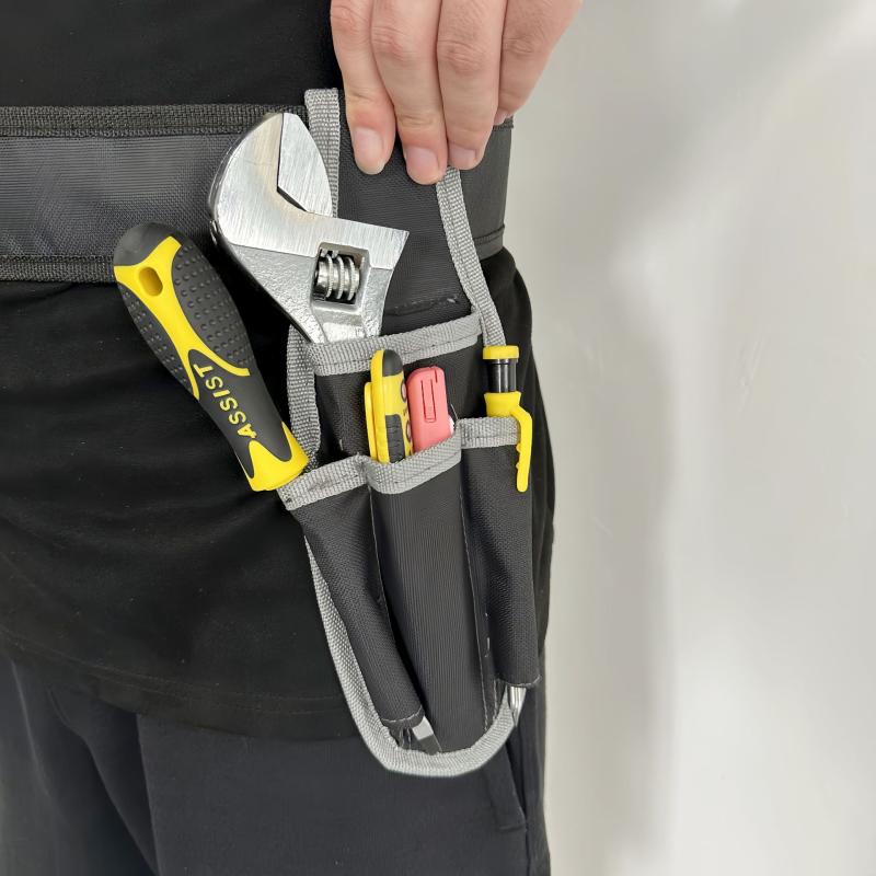 工具腰袋 電工 木工 配管工 建築 作業用 DIY オックスフォード生地 耐摩耗性 頑丈 軽量 大容量 ウエストバッグ ベルト掛け 金属フック付き