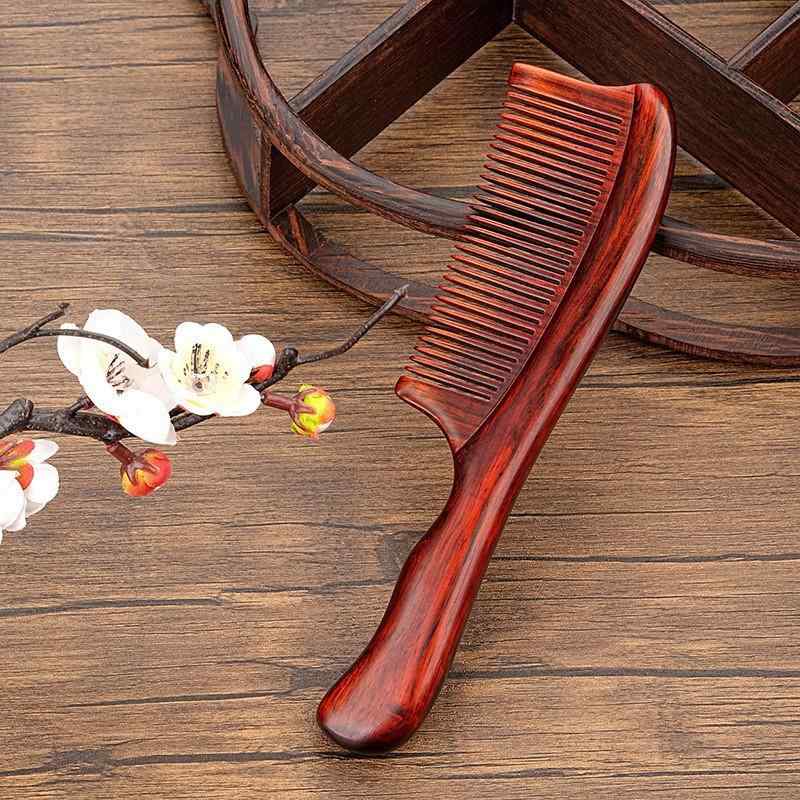 コーム レディース 天然 紫檀 木製 長柄 美髪 頭皮ケア マッサージ 携帯用 工芸品 高級感 プレゼント ..