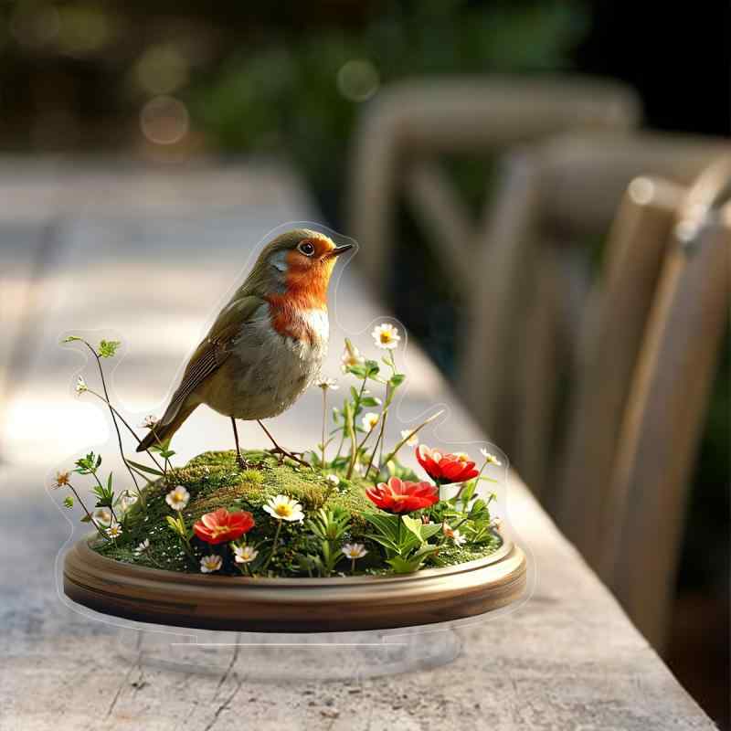 置物 コマドリ アクリル 台座付き オブジェ 遥かを見つめる インテリア雑貨 おしゃれ リビング 玄関 書..