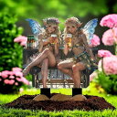 ガーデンピック アクリル製 妖精 フェアリー ビール アート 夏祭り イベント アメリカンカントリー ガーデン 庭 芝生 鉢植え 屋外用 挿し込み デコレーション オブジェ オーナメント かわいい(x2)