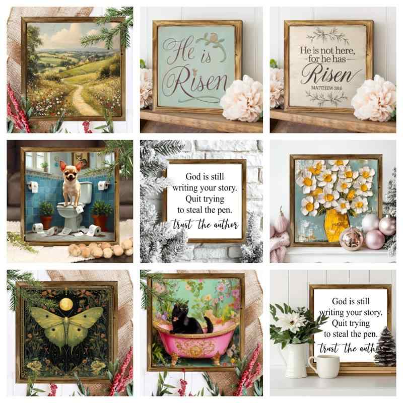 ウォールアート 壁飾り アートパネル リビング 廊下 寝室 玄関 オフィス 高級感 モダン シンプル 癒し系 かわいい 動物 カントリー調 木製 フォトフレーム 額縁 インテリア