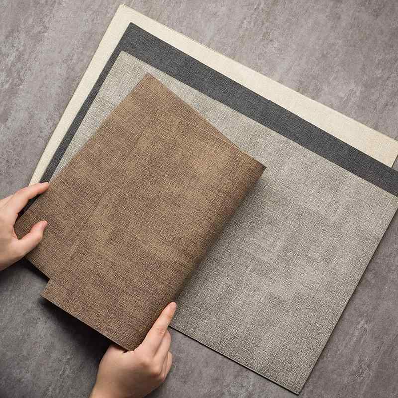ランチョンマット 北欧 シンプル モダンデザイン 布目調 両面 滑り止め加工 断熱効果 PUレザー ダイニング 食卓 ホテル レストラン 業務用 家庭用 おしゃれ スクエア型 コーヒー ライトグレー オフホワイト ダークグレー ブラック 多色展開
