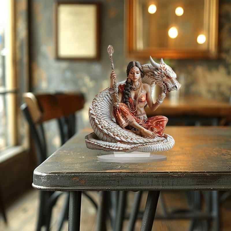 置物 アクリル製 インド神話 女神 白龍 リビング 寝室 卓上 オブジェ インテリア雑貨 家庭用 おしゃれ ..