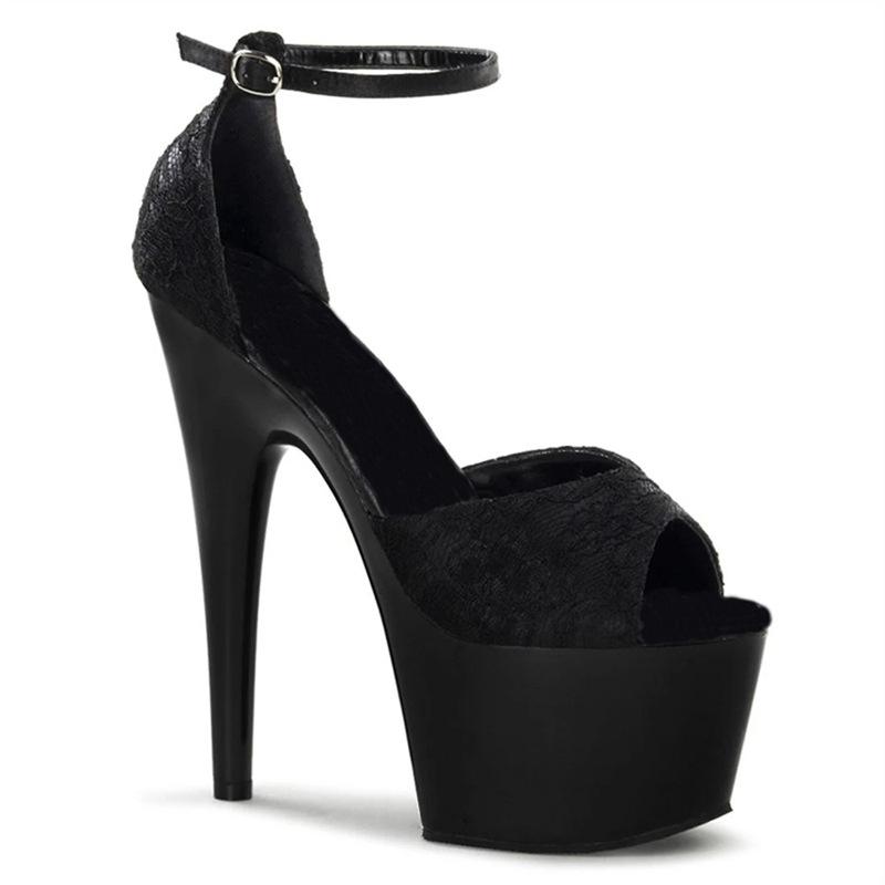 サンダル レディース 17cmヒール 超ハイヒール 細ヒール アンクルストラップ ポールダンス オープント..