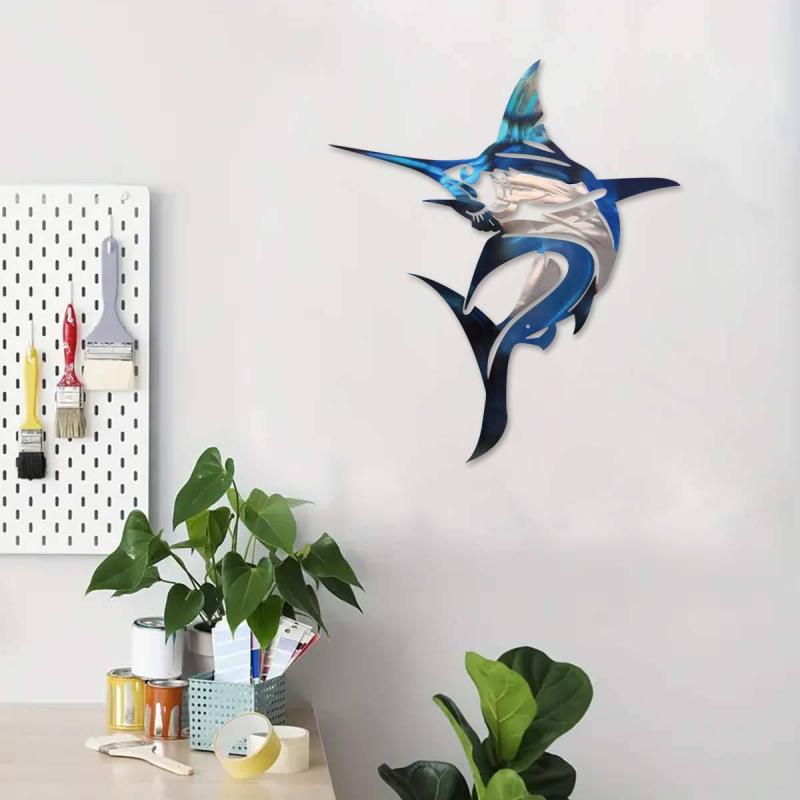 ウォールデコ メタル製 熱帯魚 バショウカジキ メカジキ 壁掛け アート アメリカン 屋外 室内兼用 リビ..